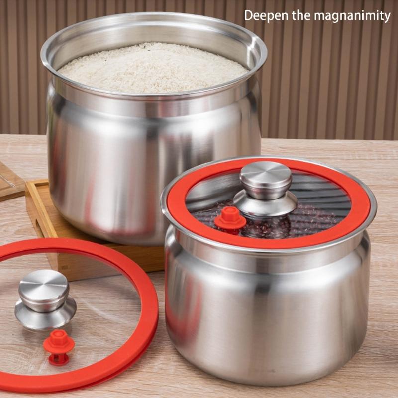 Auslaufsichere Edelstahl-Küchenaufbewahrungsgläser Rostbeständig Große Kapazität Luftdichte Behälter für Trockenwaren Getreide Kaffee