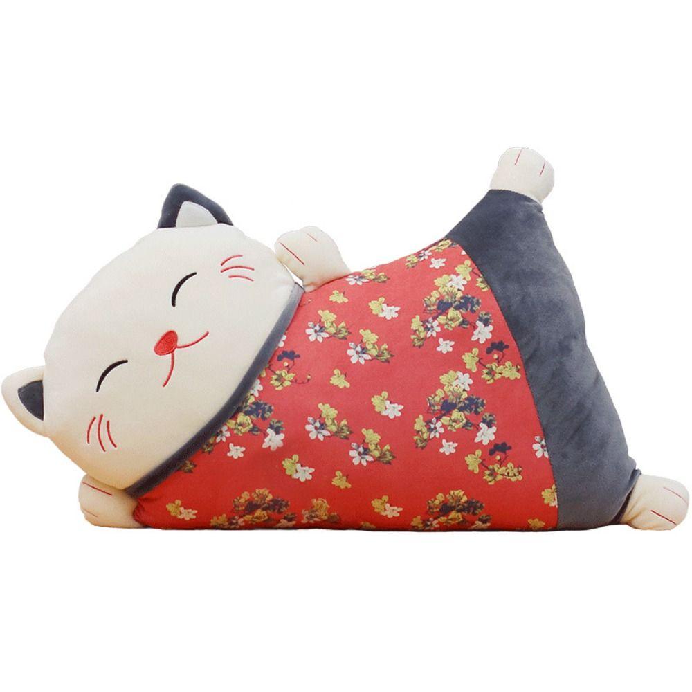 

Cushion Pillow Cat Stuffed Toys PP Cotton Stuffed Doll Fortune Cat Throw Pillow Home Decor красный