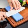Double-Sided White Corundum Sharpening Stone with Base