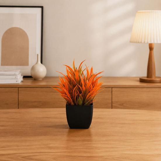 Simulated Small Potted Plant Maintenance-Free Realistic Autumn Leaves Mini Fake