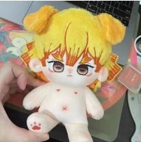 Stuffed 20Cm Anime Demon Slayer Agatsuma Zenitsu Cotton Doll Toys Cos Children Adults Plush Dress-Up Plushie Toys Kids Gifts