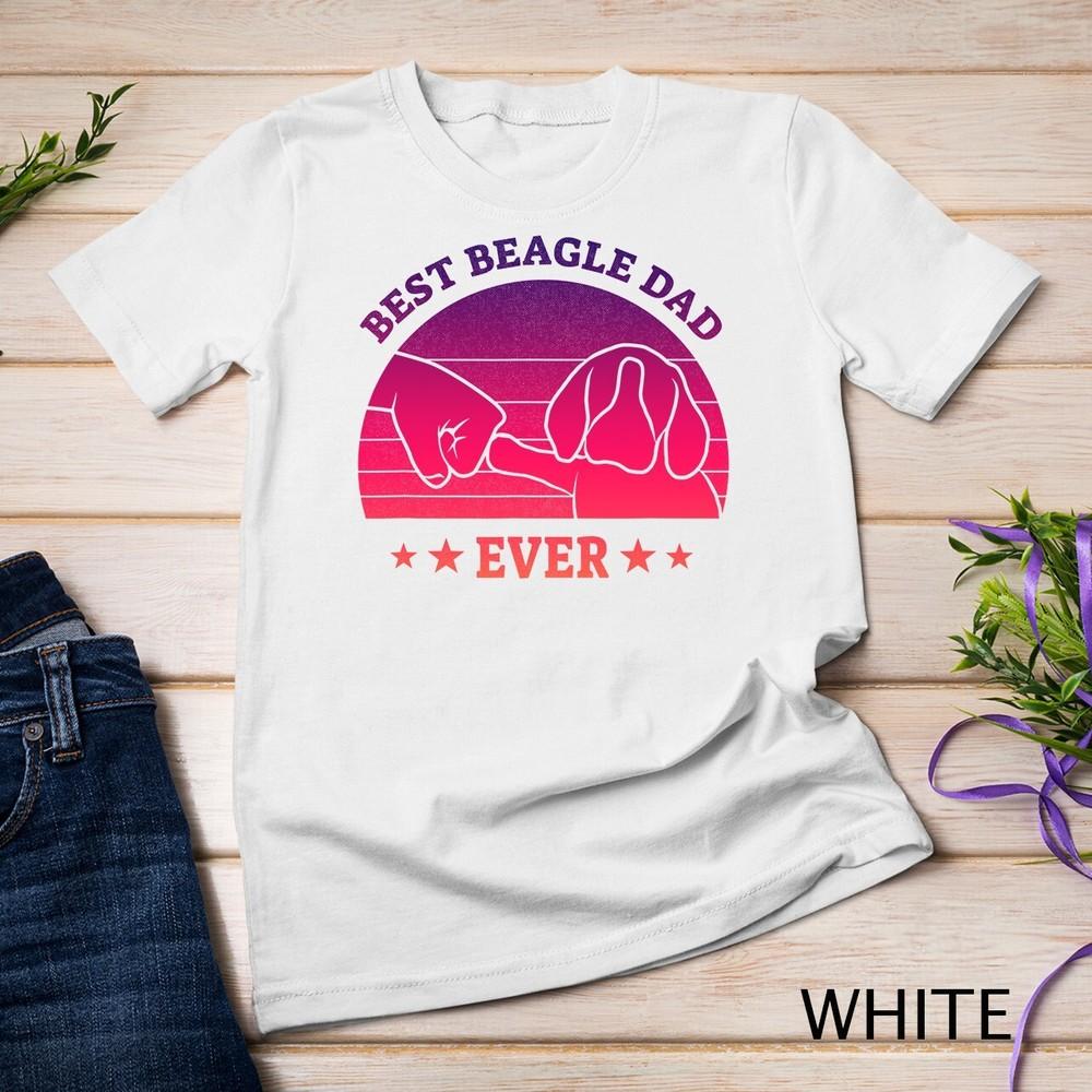 

Mens Best Beagle Dad Ever Proud Vintage Beagle Gifts Puppy Lover Unisex T-shirt L