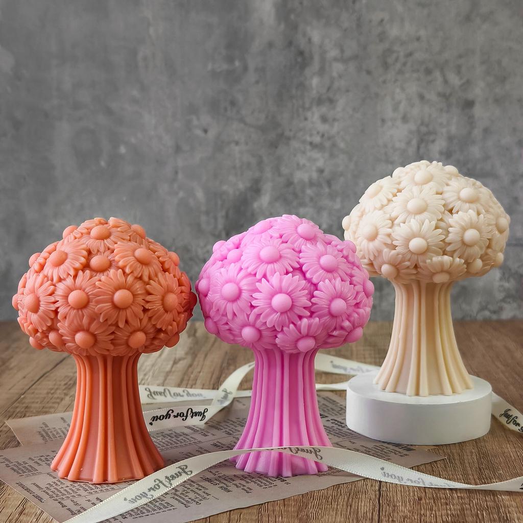Daisy Flower Bouquet Aroma Candle Silicone Mold DIY Hand Rose Bouquet Handmade Soap Diffuser Stone Drip Mold