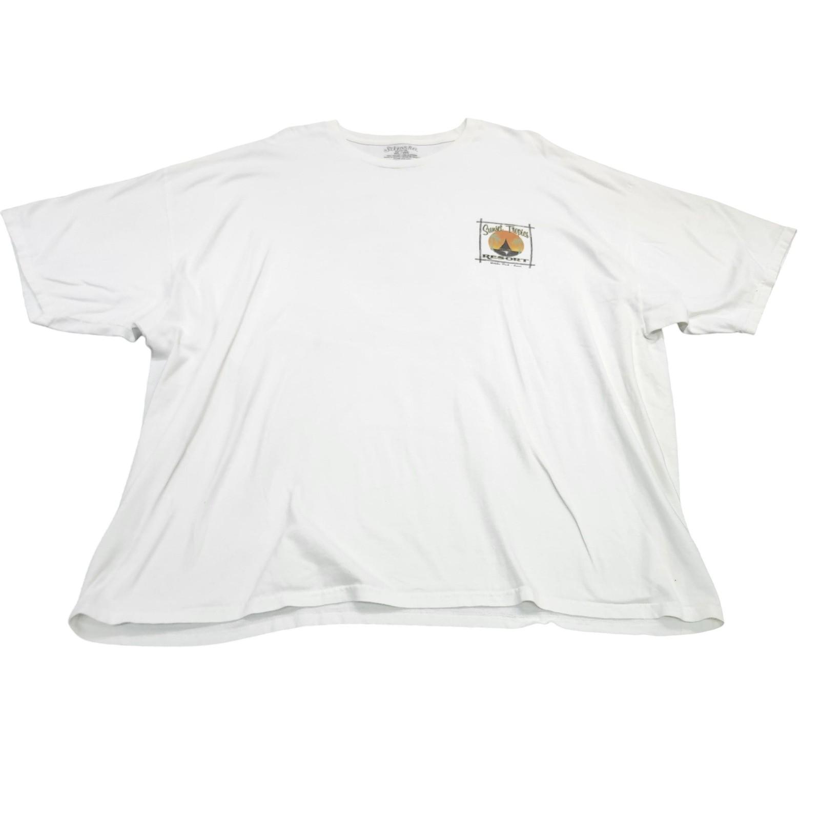 St. John s Bay Shirt Mens 4XL White Sunset Tropics Resort Graphic Tee Hawaii Unisex T-Shirt L