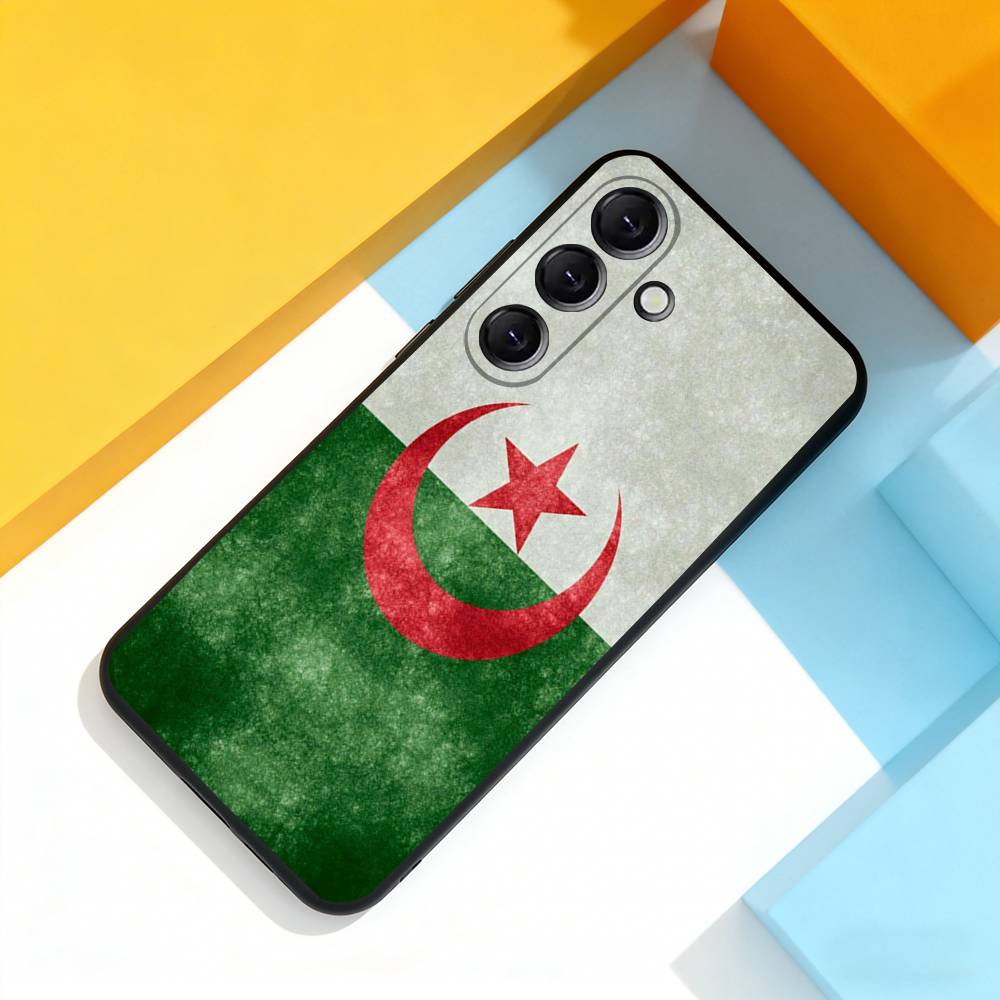 Algeria Flag Cool Phone Case For Samsung Galaxy A 73,72,51,53,52,71,22,5G,Note,J7,8,9 Soft Black Cover