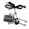 Vintage Microphone Guitar Robot Table Lamp USB Aluminum Metal Retro Microphone Robot Night Light