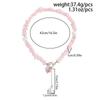 KunJoe Sweet Pink Stone Chokers Necklace for Women Exquisite Crystal Rhinestone Love Heart Pendant Necklace  Jewelry Gift