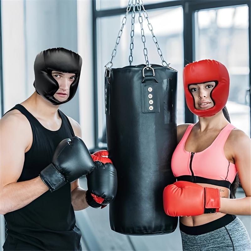 Langlebiger Und Sicherer Boxhelm Leder Karate Muay Thai Sanda Training Erwachsene Kinder Kopfschutz Taekwondo Helme Vollständig Bedeckt Verdickt Männer Frauen