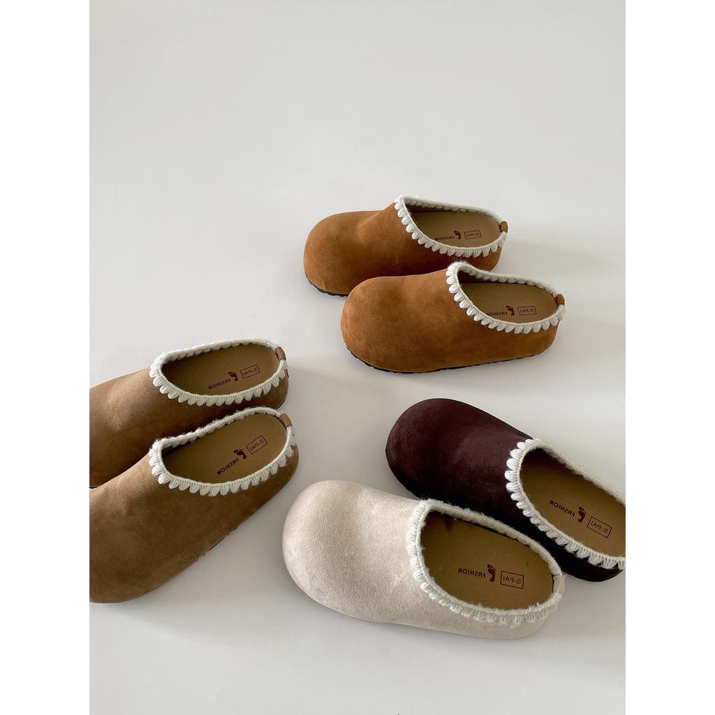 Retro white inner heightening bag head thick-soled slippers women's autumn outer wear 2025 new versatile soft-soled half-drag Birkenstocks