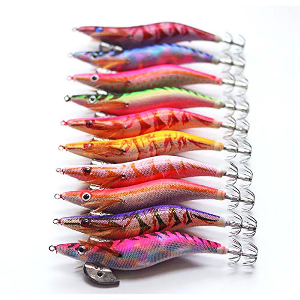 10pcs Luminous Fishing Lures Eyes Floating Hard Shrimp Plastic Baits