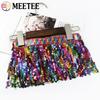 2/5Yards Meetee 16cm Tassel Fringe Lace for Sewing Skirt Garment Curtain Ribbon Rainbow Sequin Trim DIY Craft Decor Accessories