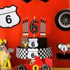 7Pcs/set Racing Cars Birthday Number Candles Black White Checkered Themed Cake Topper Kids Boys Birthday Party Decoration Favors