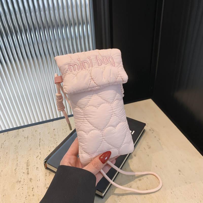 

Нейлоновая сумка в форме ромба, простой стиль с буквами. розовый