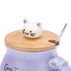 1Pc Lovely Cat Ceramic Cup with Spoon and Lid  Coffee Water Milk Mug for Drinkware Gift(Pink)
