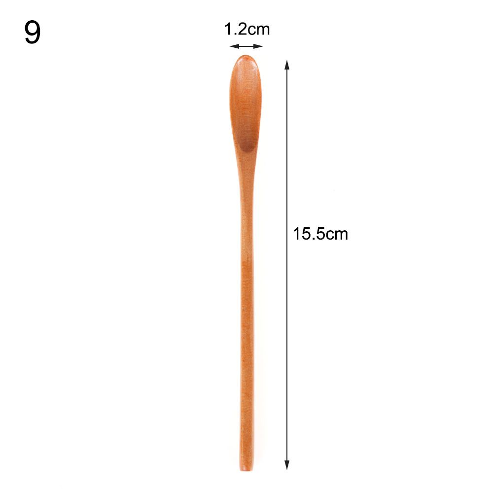 New Coffee Long Handle Wooden Spoon Household Items Tableware Stirring Honey Tea Scoops Nanmu Paint Color