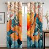 Red Blue Japanese Design Style Crane Wave Mountain Sun Printed Design High Sun Shading Drape Bed Chamber Living Room Hospitality Venue Window Drape