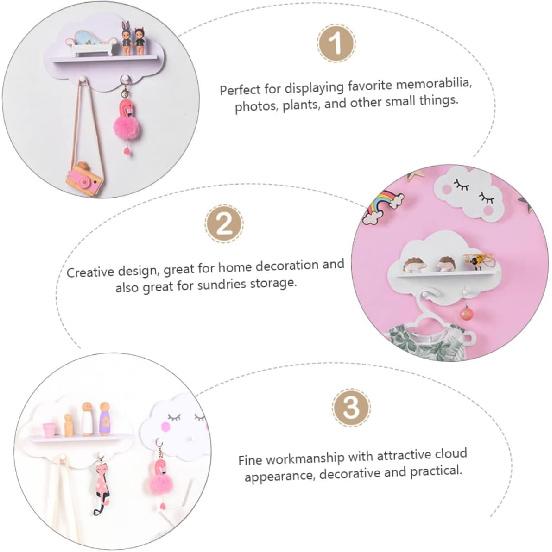 Wall Hanging Rack with Creative Coat Hooks for Porch Storage Home Decor Shelf for Organizing Sundries Living Bedroom Entryway