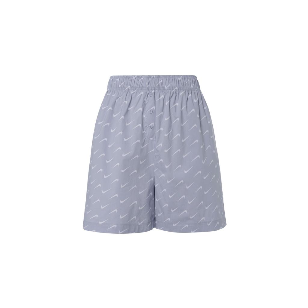 Nike Nsw Everyday Modern Logo Print High-Waisted Woven Shorts Women shorts Fog-Gray Blue DV7933-519