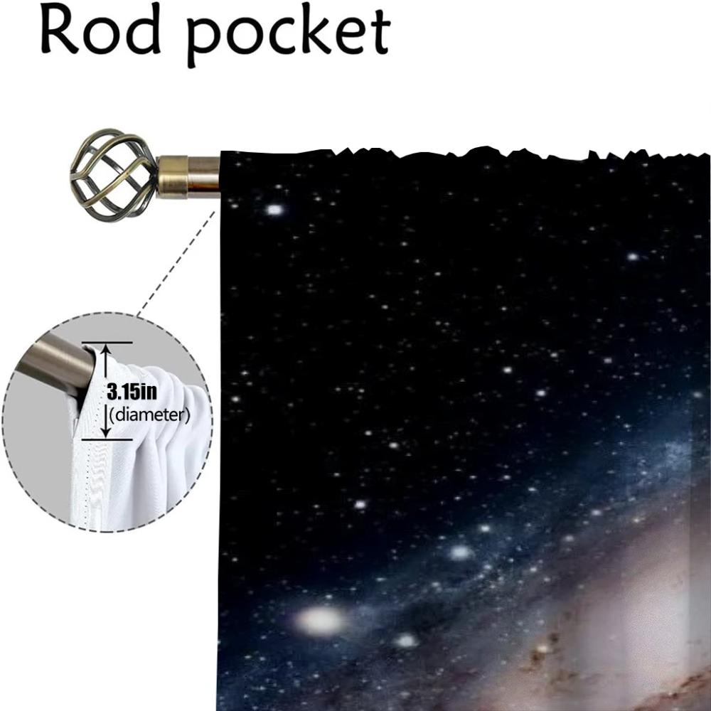 Kosmisk Nebula Mørkleggingsgardiner for Stue Persienner Vindusgardin Romdeler Hjemmeinteriør Gardiner 2 Deler Kjøkken Elegant