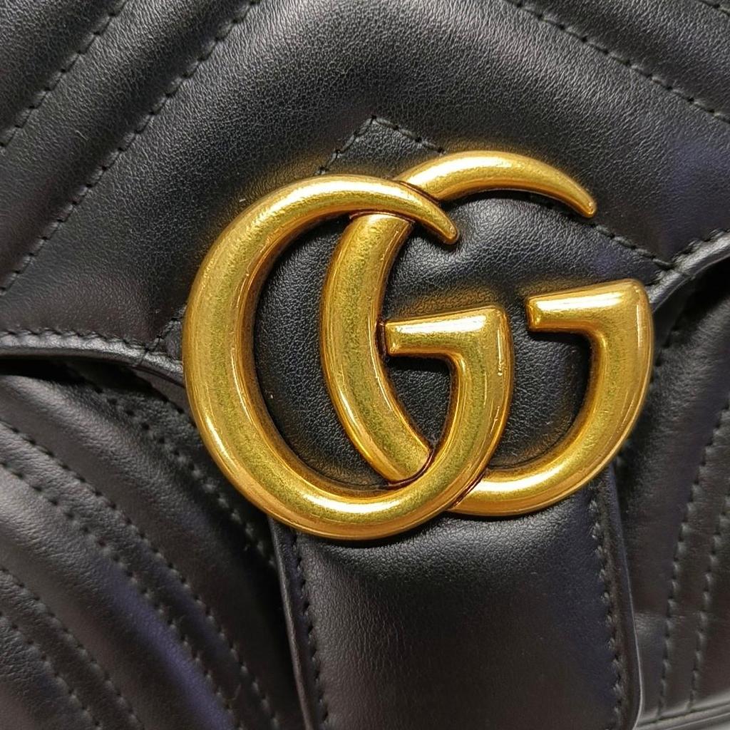 [Pre-Owned] Gucci GG Marmont Small Matelassé Shoulder Bag 'Black' - Very Good #5VX2O9
