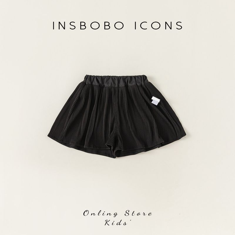 Insbobo Children s Shorts, Fashionable Striped Girls  Summer Wear 2026 New Trendy Casual Boys  Pants Versatile Black 100