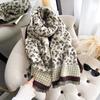 Autumn And Winter Imitation Cashmere Scarf Floral Thousand Bird Grid High-End Double-Sided Scarf Shawl Versatile Woman