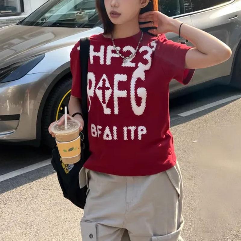Womens Casual Letter Print Short Sleeve T Shirt S