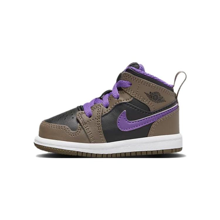 Jordan 1 Mid Little Kids Brown White DQ8425-215 18.5