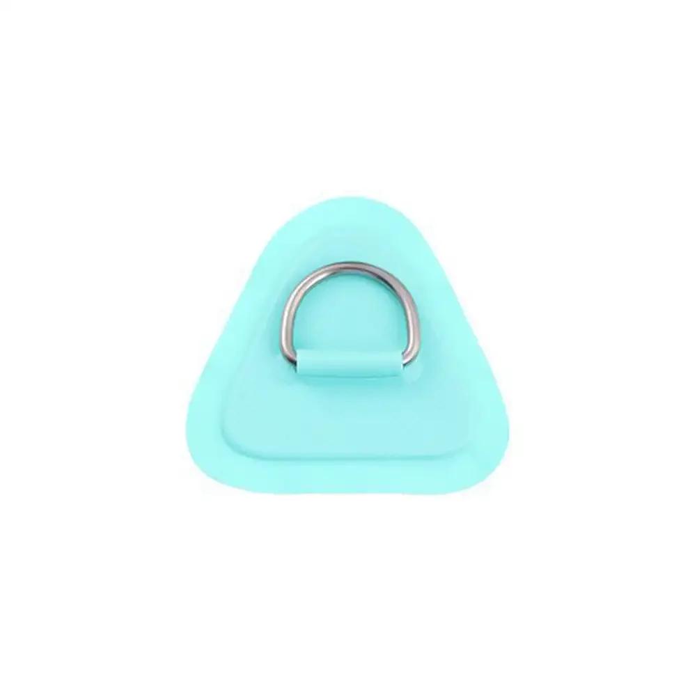 2PCS PVC Boat Patch for Surfboard Dinghy Inflatable Boat Canoe with Stainless Steel Triangle D Ring Pad Deck Rigging Accessory