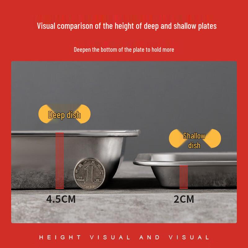 WUHE Stainless Steel Square Food Tray
