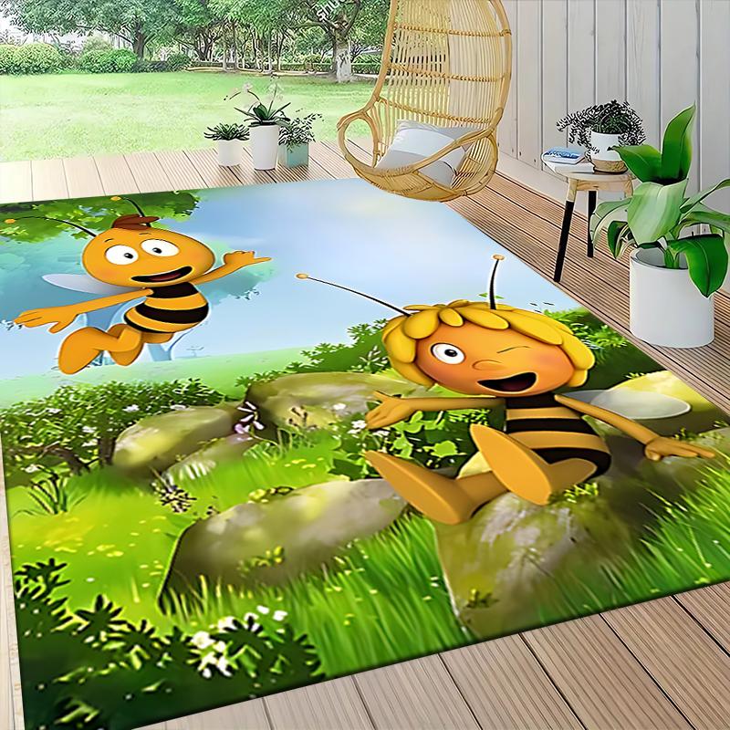 1Pc Bee Garden Carpet Rug Customizable Soft Washable Antislip Home Living Room Sofa Mats Personalized Rug 09173