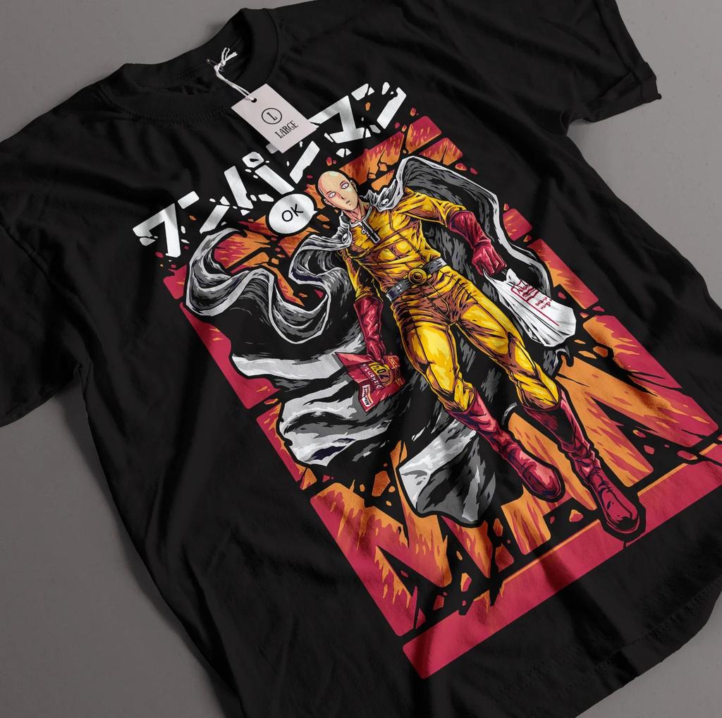 Nové Top Žhavokrevné Anime ONE PUNCH MAN Grafické Vtipné Cosplay Tričko Pánské Dámské Nadměrné Velikosti Vysoká Kvalita Harajuku Street Wear