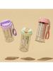 1PC transparent plastic straw leak proof sports water bottle, tea filtration, large capacity bottle with lid
