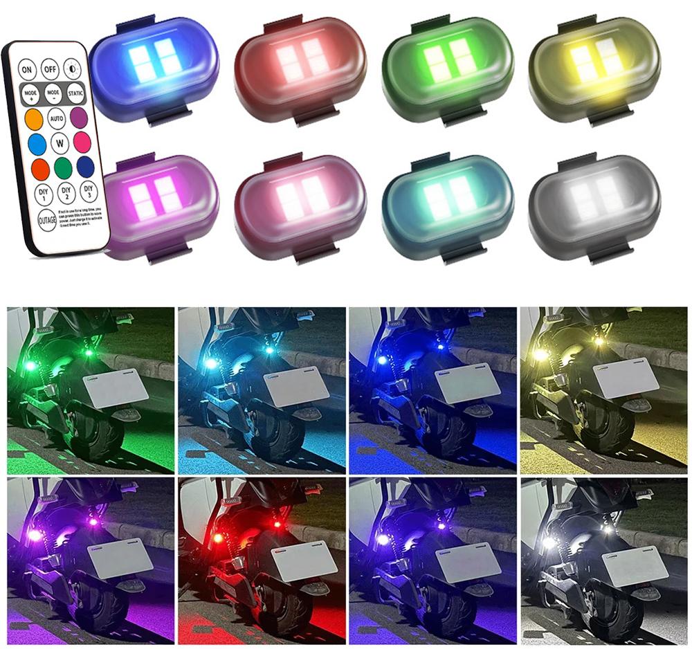 RGB LED Światła Stroboskopowe Samochodowe Motocyklowe LED Migające Pozycyjne Bezprzewodowe Światło Samolot Samolot Helikopter Światła Ostrzegawcze Akcesoria