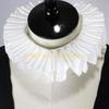 49MD Damen Romantische Schleife mit Rüschen Falscher Kragen Viktorianisches Halskrause Weißer Satin Clown Choker Cosplay Kostüm
