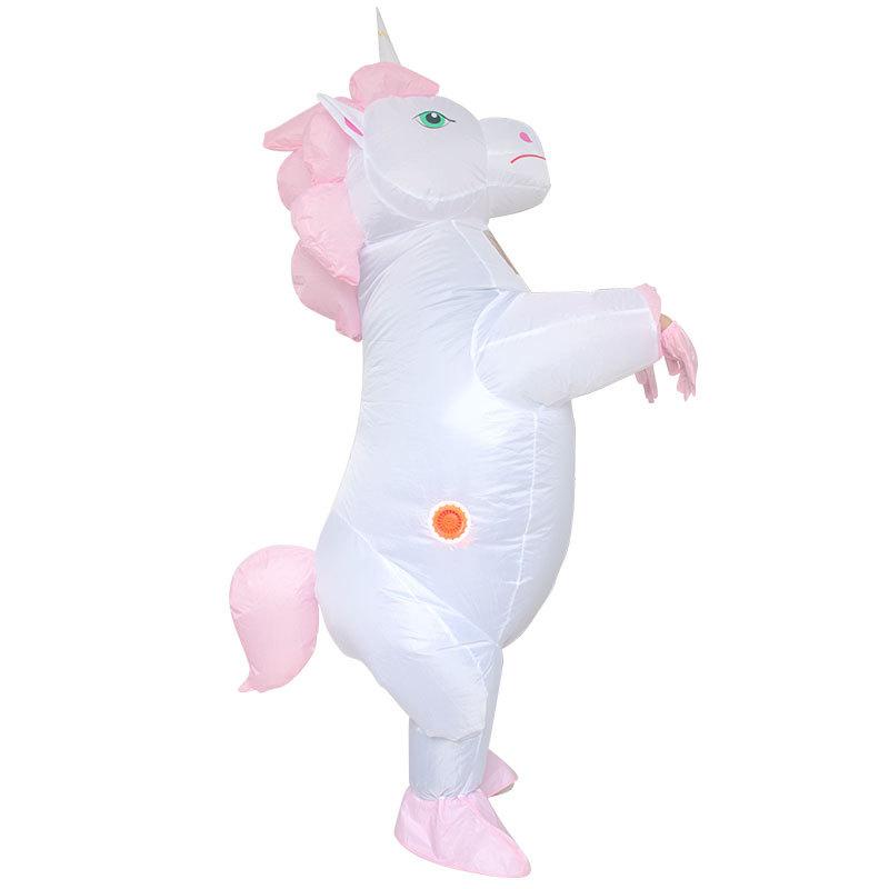 

Мультяшный Взрослый Озерно-Синий Милый Надувной Костюм Единорог Косплей Аниме Смешной Костюм для Переодевания One size fits all