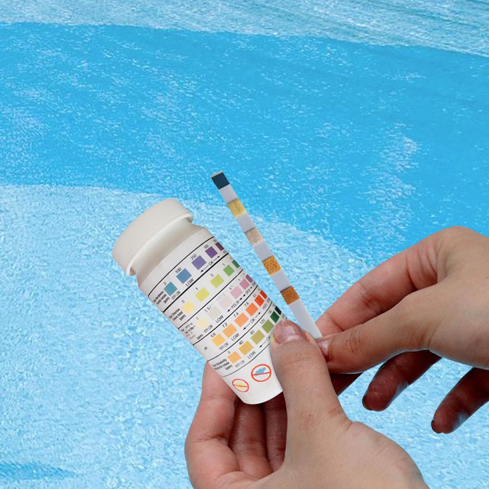 50 PCS Swimming Pool 5 In Water Quality Test Strips Multifunctional Swimming Pool Testing Strip Kit for Residual