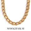 MamacitaSlay 316L Stainless Steel 11mm Wide Pig Nose Buckle Chain Waterproof 18K Gold Plated Neck Jewelry Punk Style Necklace