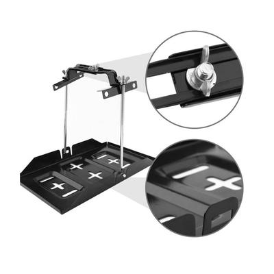 Battery Holder Tray Storage Battery Holder Bracket Kit Adjustable Clamp Car Battery Fixing Holder Kit for Car Automotive RV