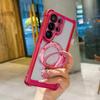 Plating for Magsafe Acrylic Holder Case for Samsung Galaxy S26 Ultra S23 S24 FE S25 Plus Magnetic Bracket Lens Protector Cover