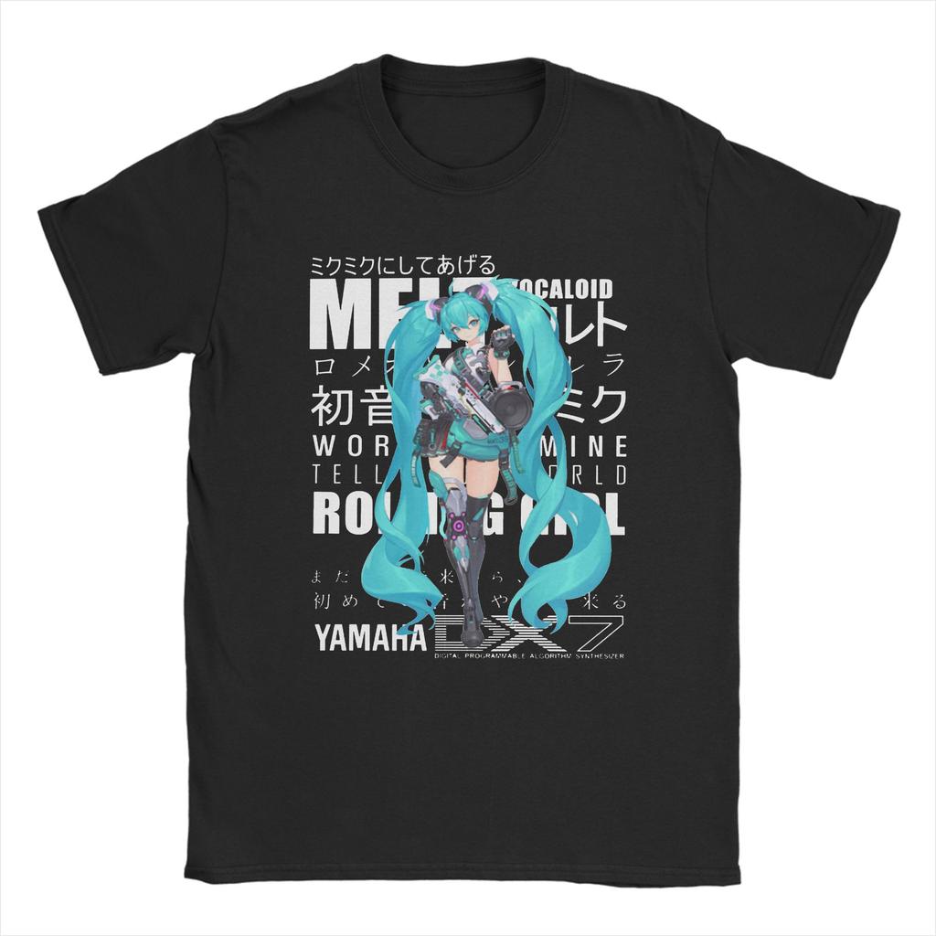 Men Women Hatsunes Mikus   Anime T Shirts  100% Cotton Tops Casual Short Sleeve Round Collar Tees Original T-Shirts