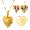 Stainless Steel Jewelry Custom Photo Frame Heart Locket Necklace Women Memory Romantic Love Pendant For Promise Keepsake Gift
