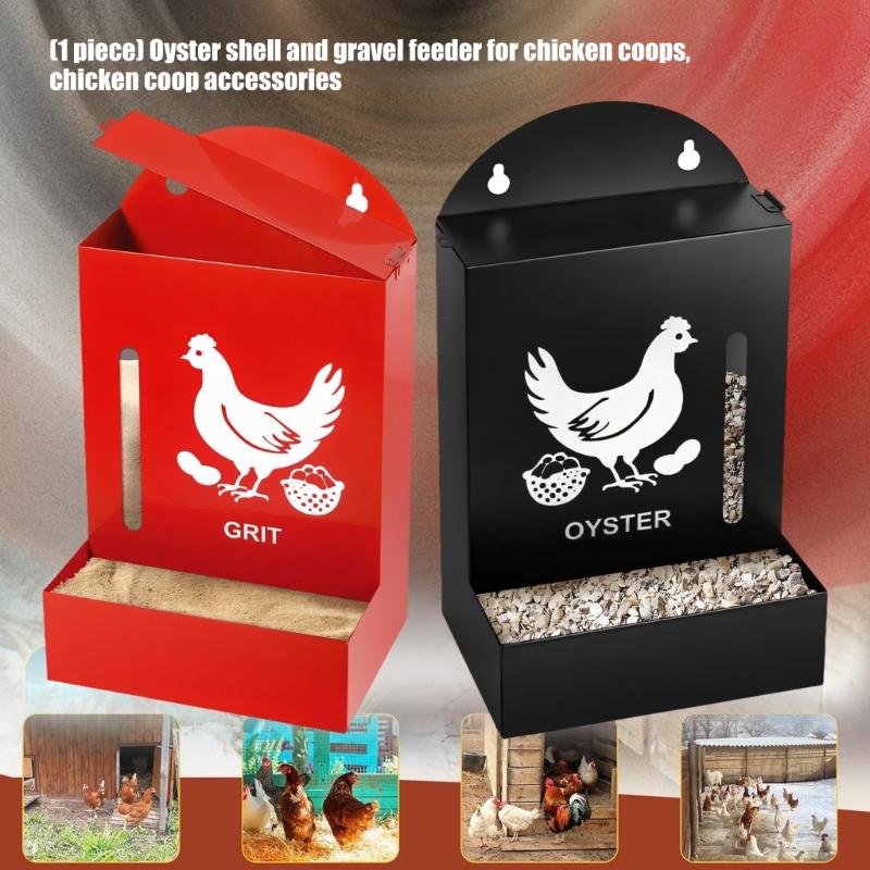 Heavy Duty Metal Chicken Grit Feeders Durability Poultry Feeders for Oysters Shells and Gravel With Easy Installation