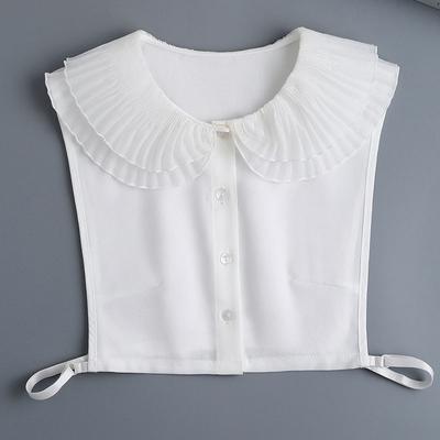 Korean Sweet Lapel Fake Collar for Women's Shirt Detachable Collar Half Shirt Blouse Cotton White False Collar Top