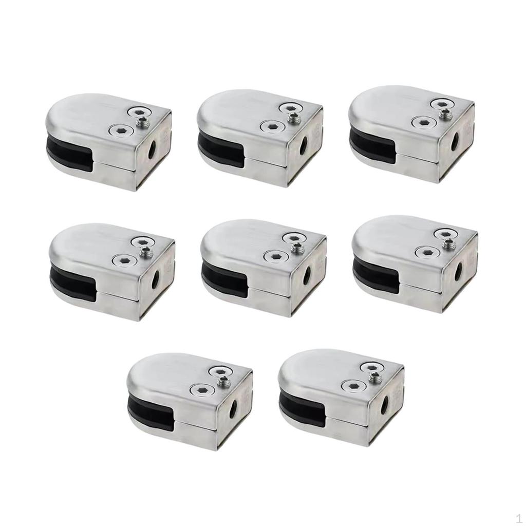Glass Clamp Handrail Bracket Stainless Steel Clip No Required for Stair Railings, Balconies,