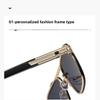 Metal Double-Bridge Square Sunglasses Unisex Versatile Aviator Outdoor UV Protection Glasses Classic Trendy Travel Eyewear