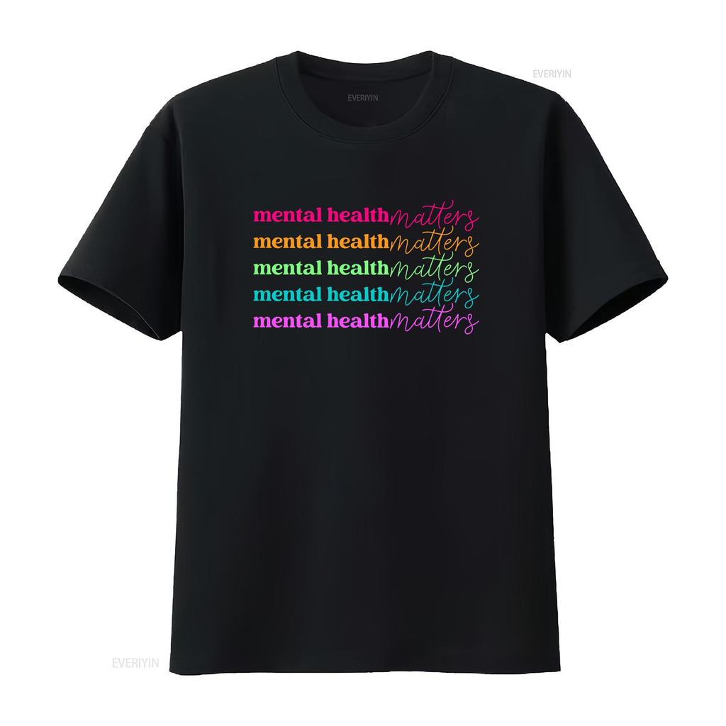 Mental Health Matters T Shirt Anxiety TherapisT Inspirational Depression Motivational PsychologisT vintage Washed fashion homme