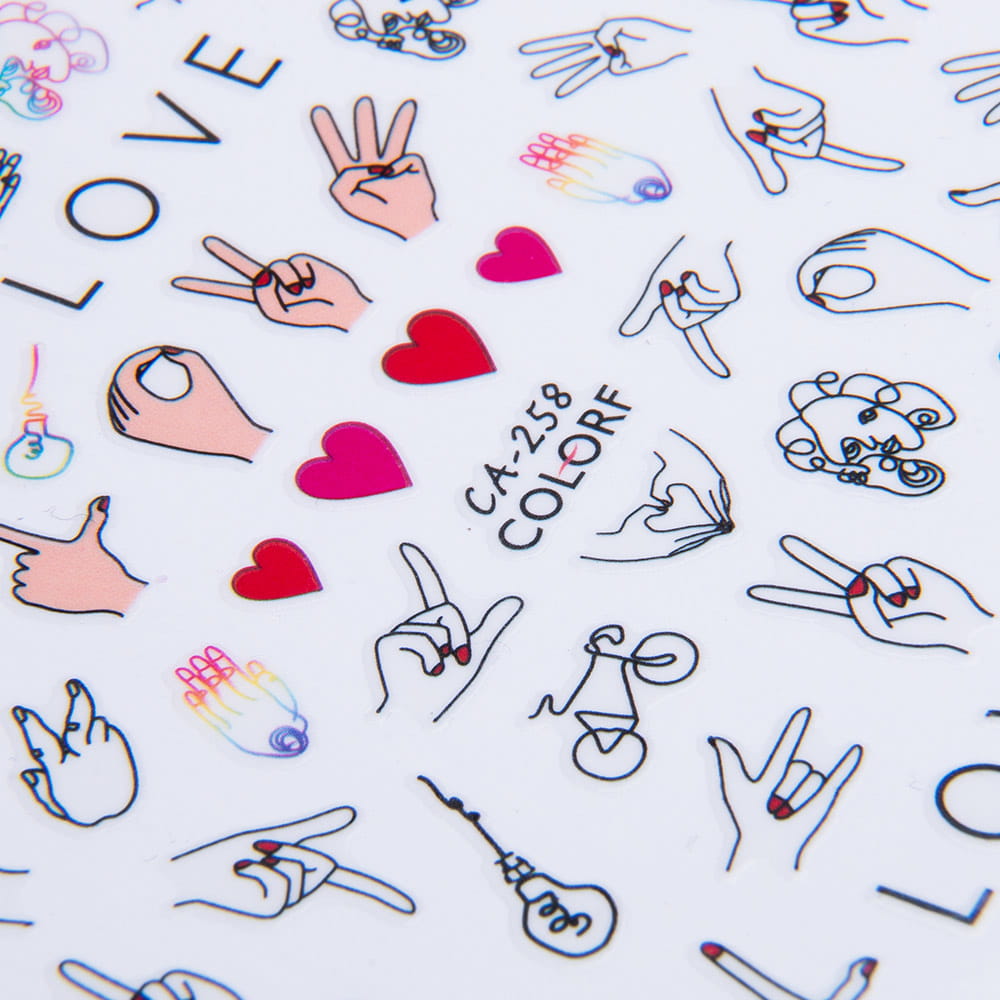 Naklejki Do Paznokci Cienkie Samoprzylepne Walentynkowe Nr Ca-258