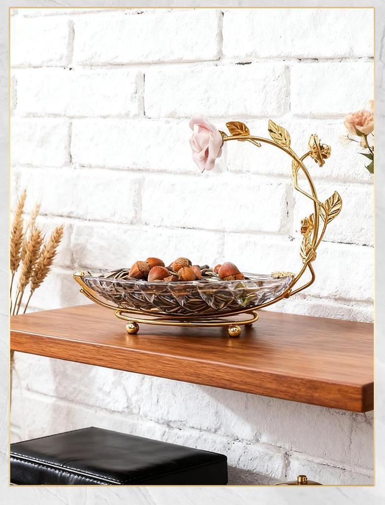 Elegante transparente Blattform Obstschale – Luxuriöse Dessert- & Snackschale für Wohnzimmer oder Couchtisch