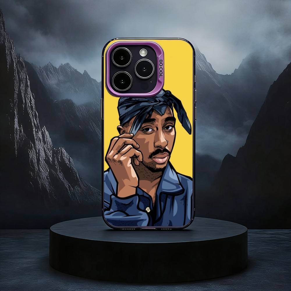 

Rapper 2Pac Singer Phone Case For iPhone17,16,15,14,13,12,11 Plus,Pro Max Black Candy silver phone case iPhone17promax